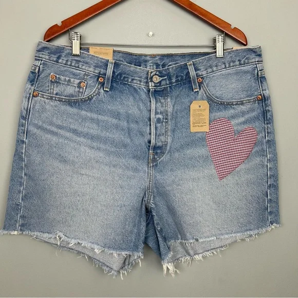 Levi’s 501 150 anniv high rise women’s denim  patch heart size 16W button fly - Picture 3 of 16